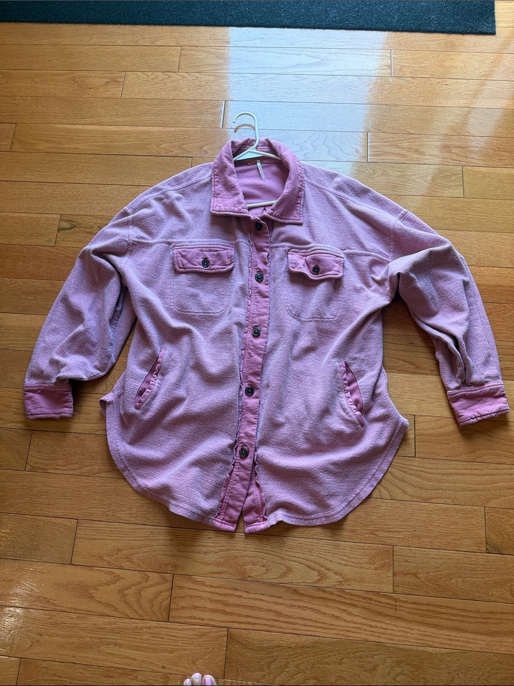 Pink Button-Front Free People Shacket